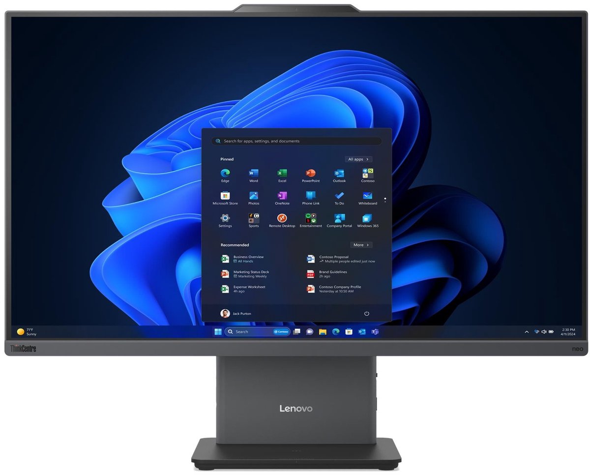 Lenovo ThinkCentre neo 50a 24 Gen 6 LNL Intel Core Ultra 7 256V 60,5 cm (23.8") 1920 x 1080 Pixels Alles-in-één-pc 16 GB LPDDR5x-SDRAM 512 GB SSD Windows 11 Pro Wi-Fi 6 (802.11ax) Grijs