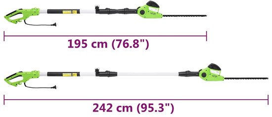 vidaXL - Kettingzaag/heggenschaar - 2-in-1 - telescopisch - 25/41 - cm - 710/550 - W van Merkloos	 — afbeelding 2