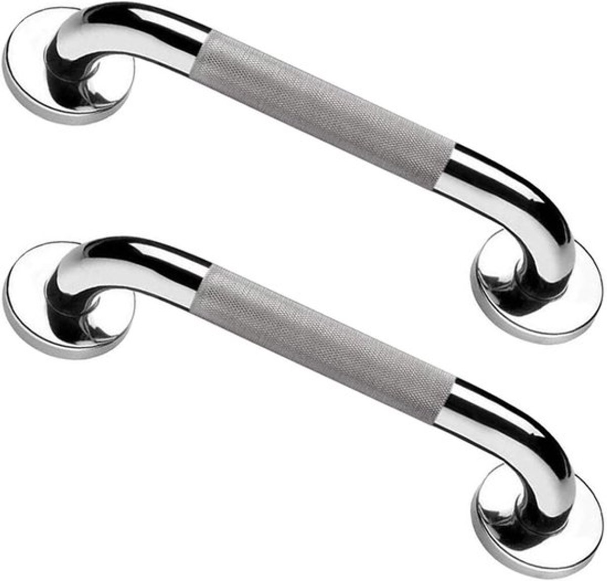 Veiligheidshandgreep voor douchehanddoeken van roestvrij staal, antislip toiletsteun, 30,5 cm, set van 2, ideaal voor badkamer en toiletruimte