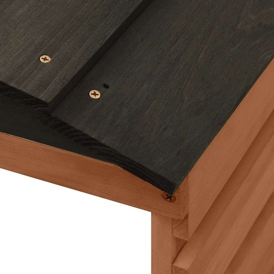 vidaXL - Overkapping - voor - grasmaaier - 78x74x54 - cm - vurenhout - zwart - bruin van VidaXL — afbeelding 5