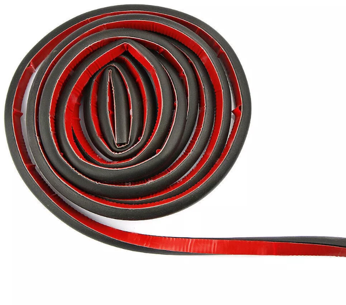 D-vormige deurafdichtingsstrip – zelfklevende rubberen afdichtingsstrip – geluidsisolerende afdichtingsstrip voor auto's – anti-botsingsstrip voor deuren – winddicht – geschikt voor autodeuren en -ramen – 10 meter × 14 mm × 12 mm – zwart