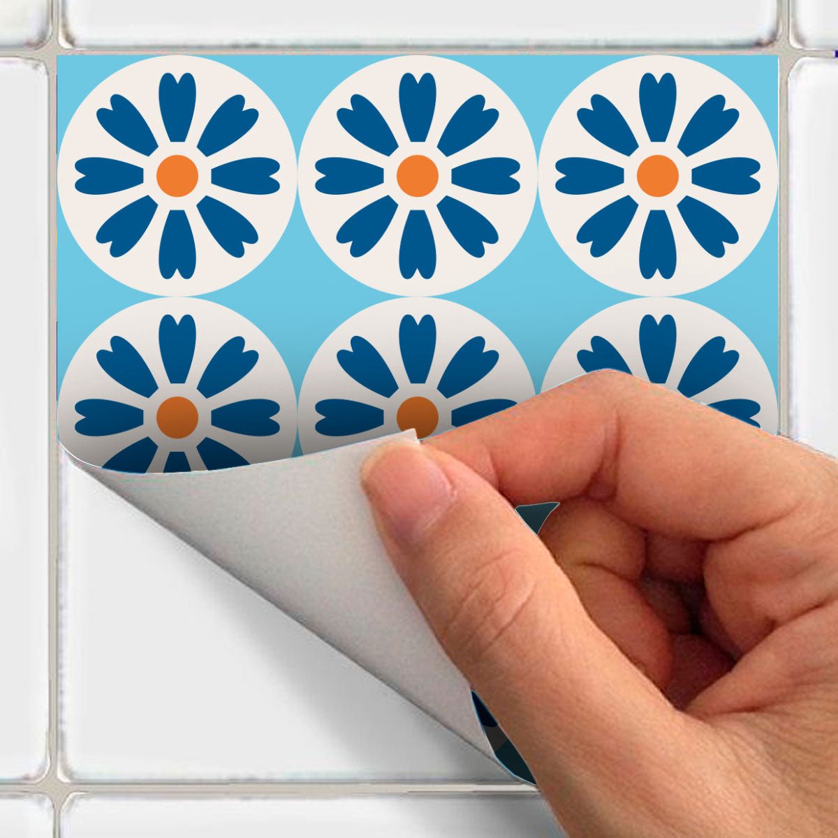 Ambiance Sticker Zelfklevende tegelmuurstickers voor keuken en badkamer - 24 cementtegelstickers, Azulejos Dionito-stijl - 24 stickers, 15x15 cm Multi color