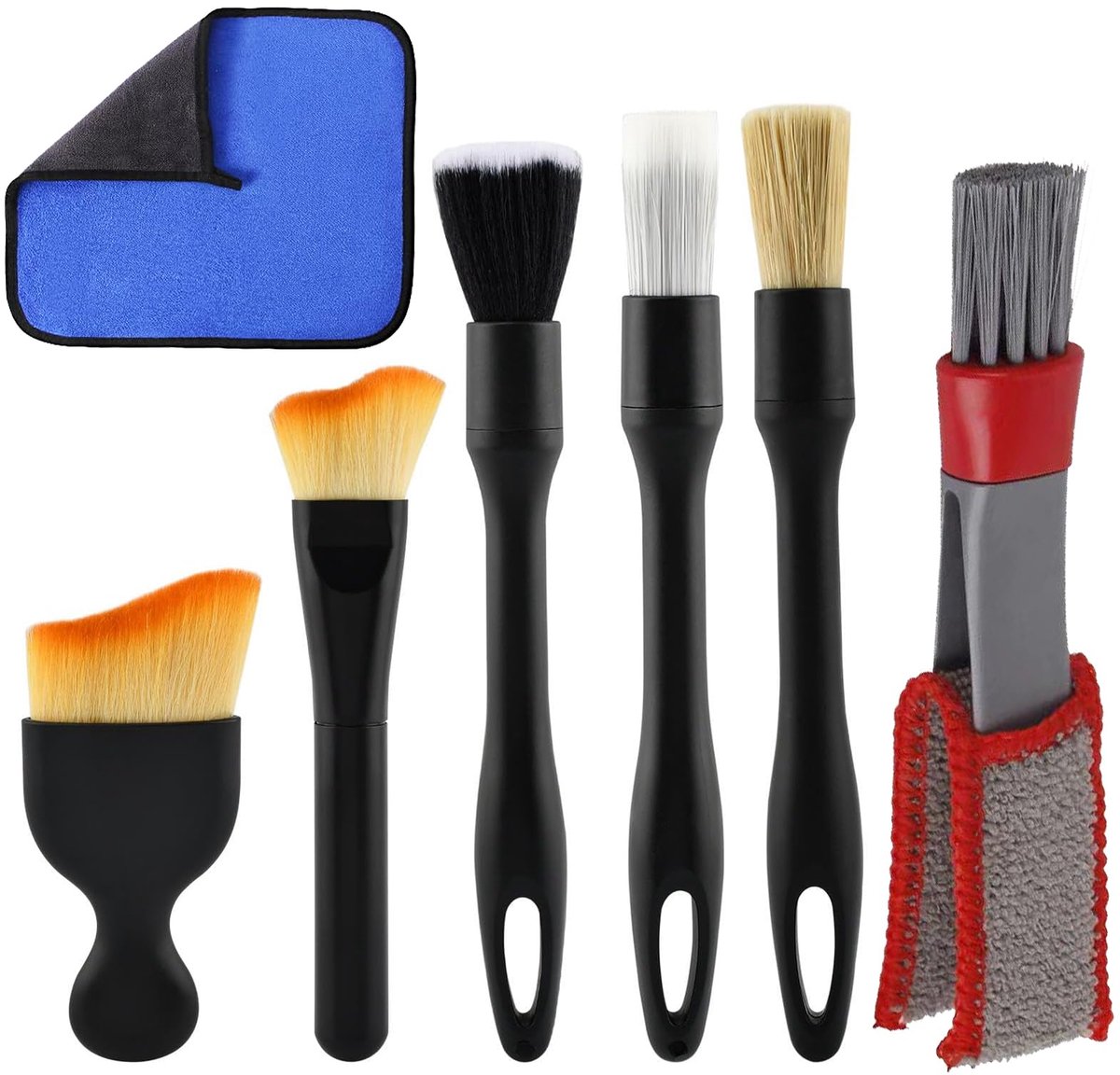 Autoreinigingsset 7-delig - multifunctionele set - zachte borstel - ideaal voor detailing - ShopVlot