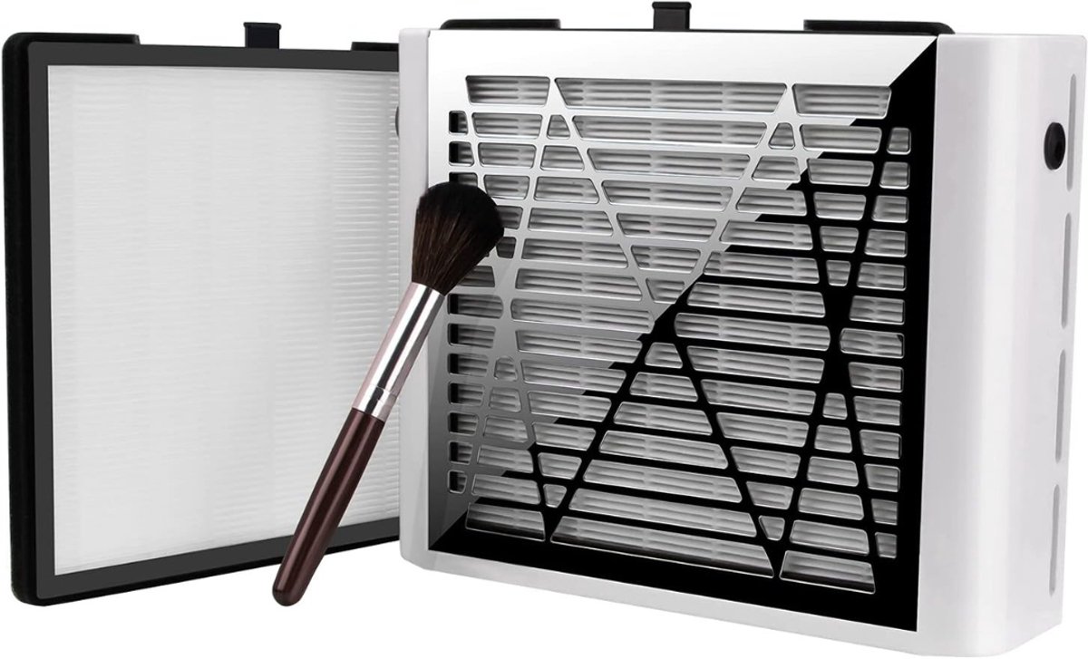 QUOVO® Nagel Afzuiger - Stofafzuiger Nagels - Stofafzuiging - Manicure - Manicure Tafel - Wit - 28cm x 18cm x 8cm