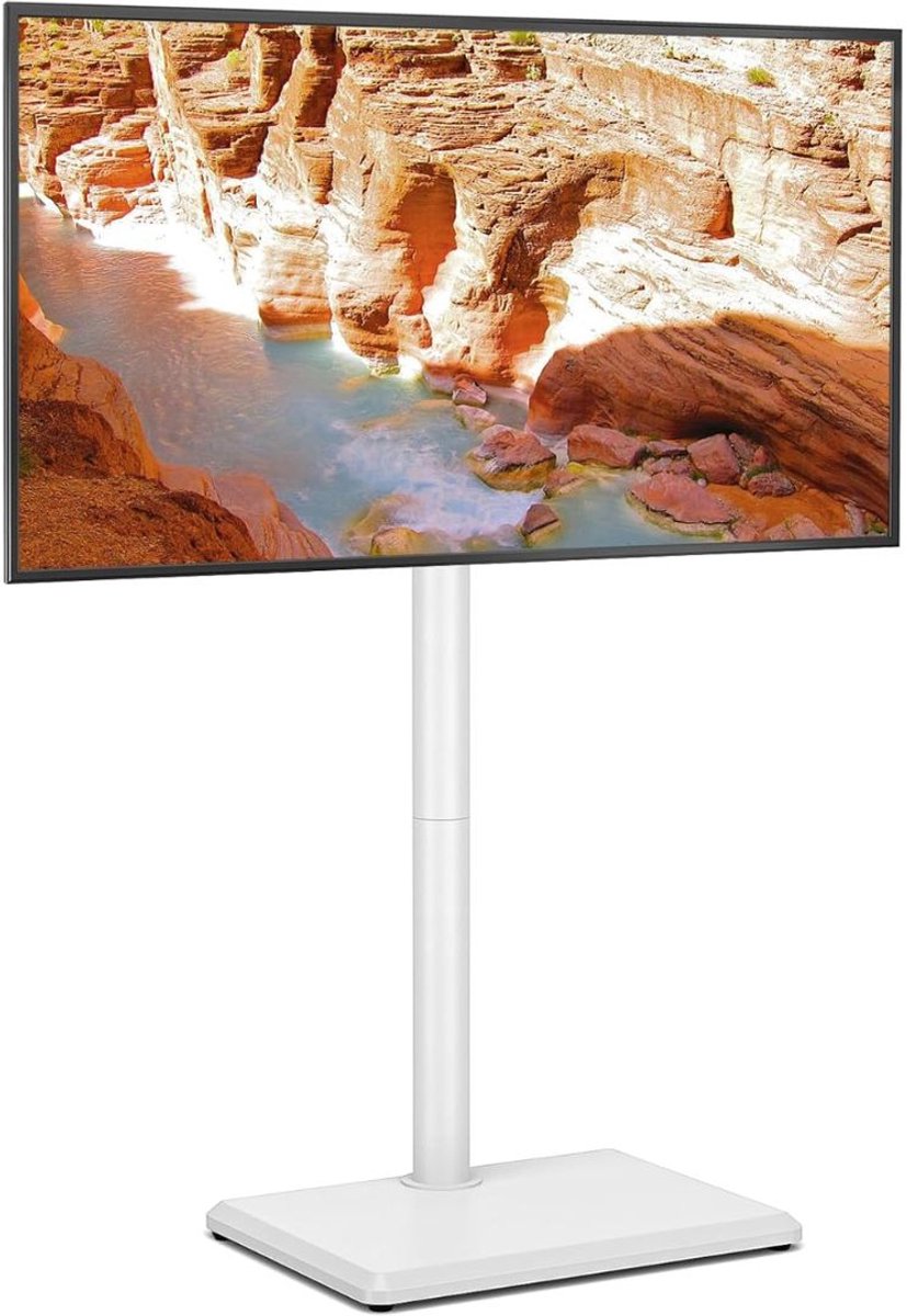 SP® Tv Standaard Verijdbaar - Tv Standaard Verrijdbaar - Tv Statief - Wit - 44cm x 34cm x 12cm