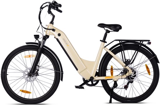 Vankel C03 Elektrische Fiets - 26 inch Lage Instap - 36V 655Wh Accu - 80 km Actieradius - Shimano 7 Versnellingen -Geel van VANKEL — afbeelding 2