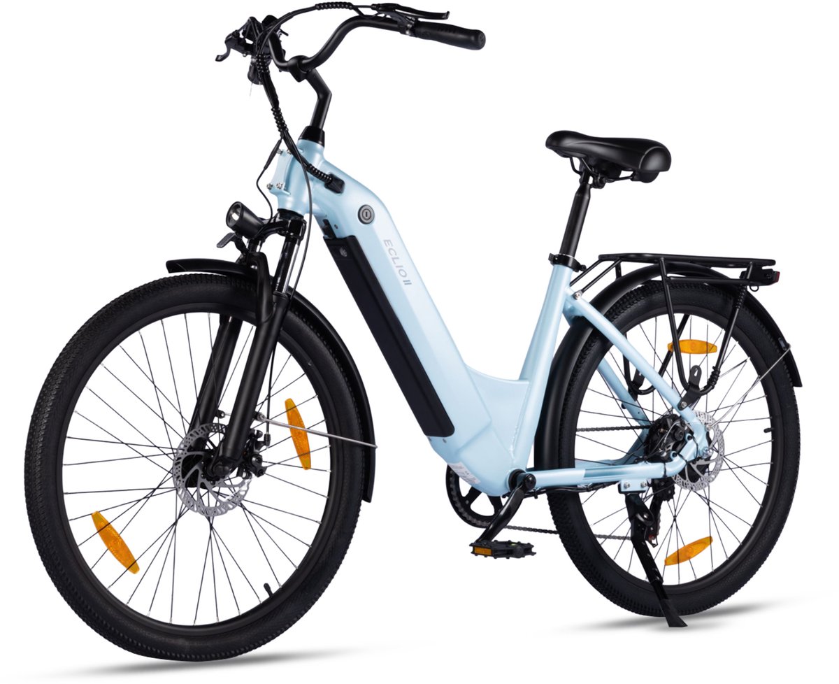 Vankel C03 Elektrische Fiets - 26 inch Lage Instap - 36V 655Wh Accu - 80 km Actieradius - Shimano 7 Versnellingen -Blauw