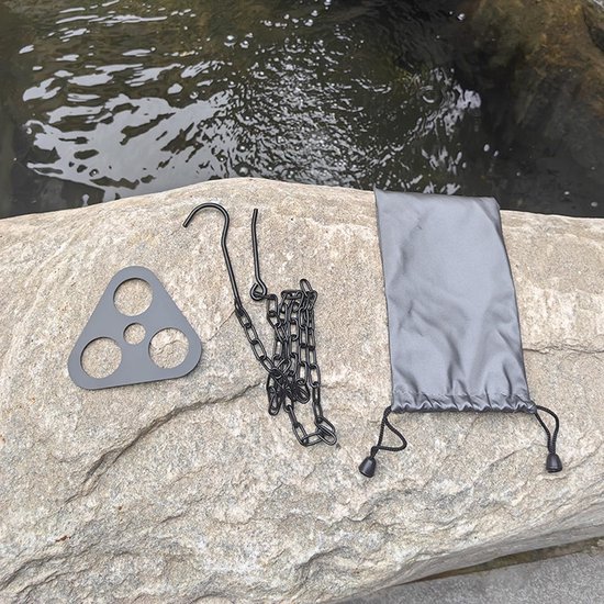 Solidchoice - Roestvrijstalen Camping Tripod met Verstelbare Ketting van Solidchoice — afbeelding 4