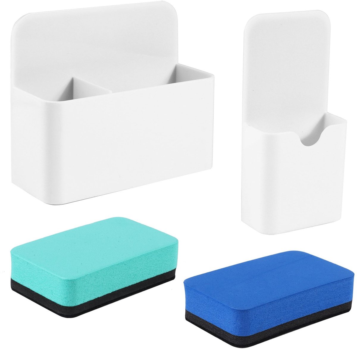 Solidchoice - Set van 2 Magnetische Penhouders met Whiteboard Spons