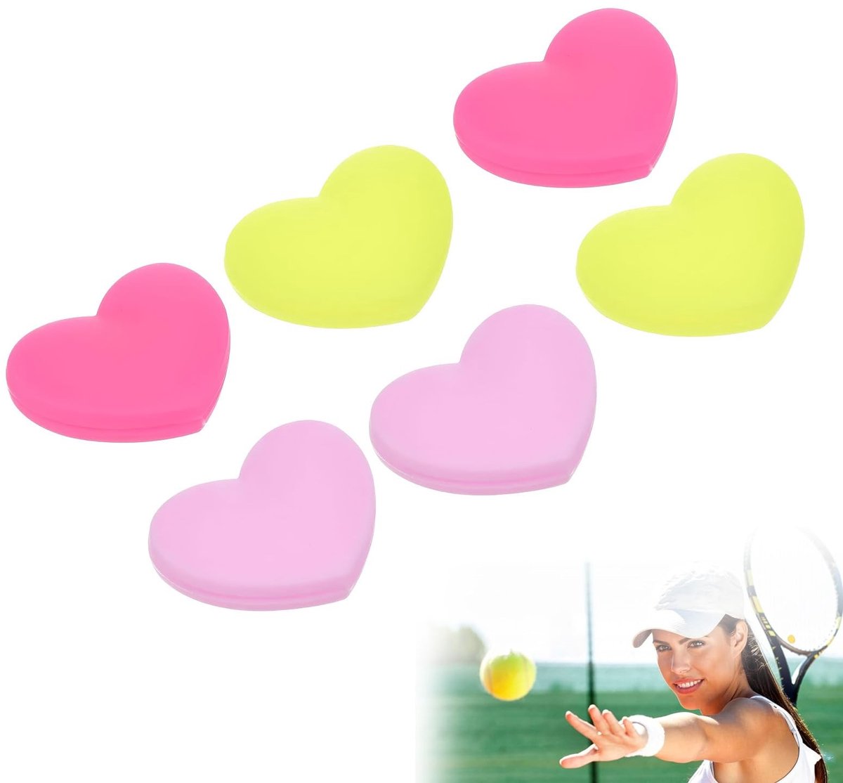 Solidchoice - 6 x Tennis Vibration Absorbers - Hartvormige Siliconeschokabsorbers voor Tennisrackets