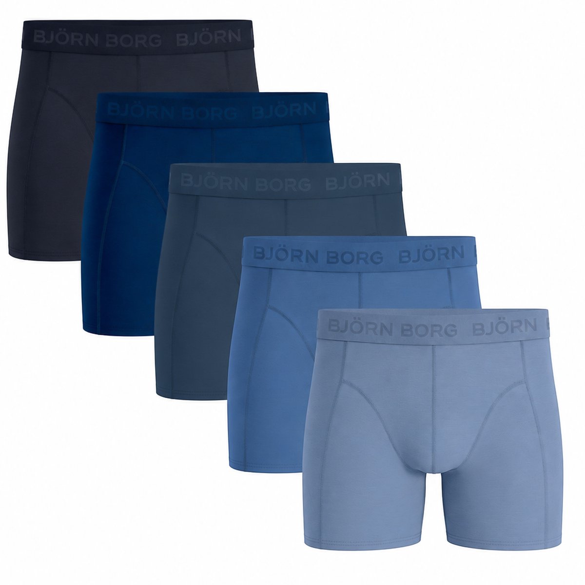 Björn Borg heren cotton stretch 5P boxers blauw