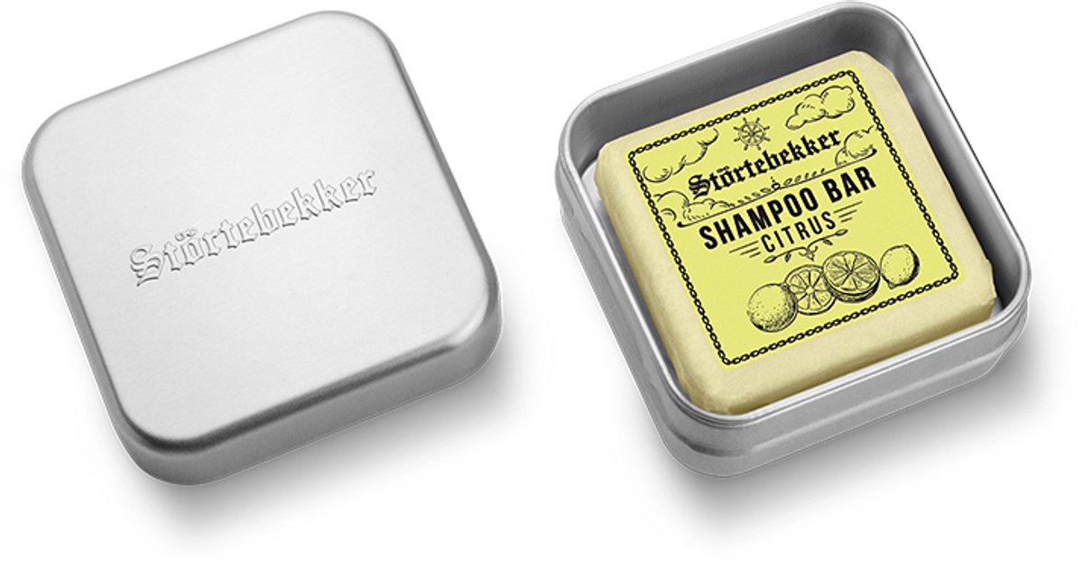 Störtebekker® Vaste Shampoo & Zeepdoos Set Citrus - Shampoo Bar Set Heren met sprankelende citrusgeur - Vegan & Ontwikkeld Zonder Dierproeven - Zonder Sulfaten & Parabenen - Handgemaakt in Nederland