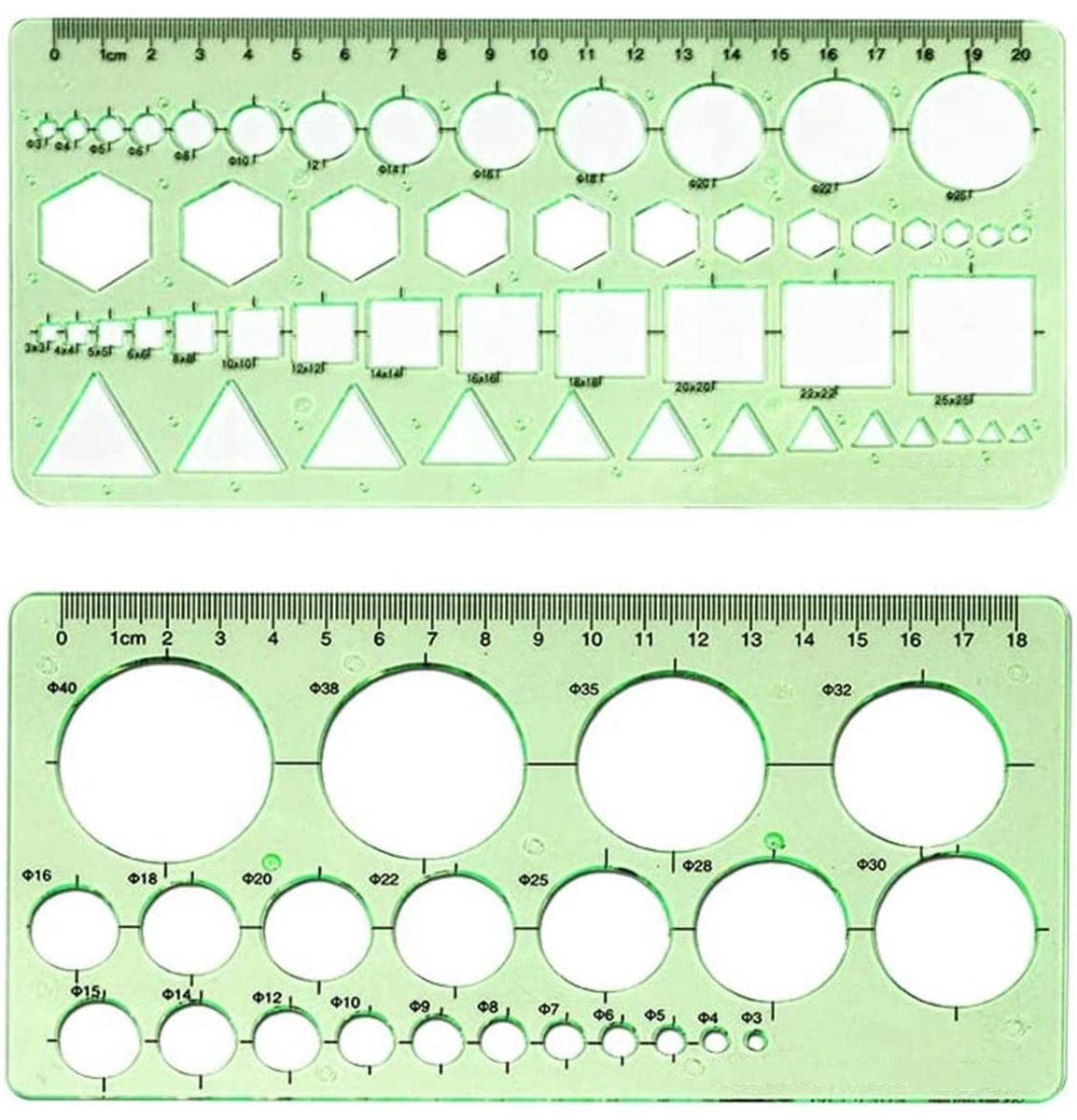 Solidchoice - Set van 2 Geometrische Plastic Templates