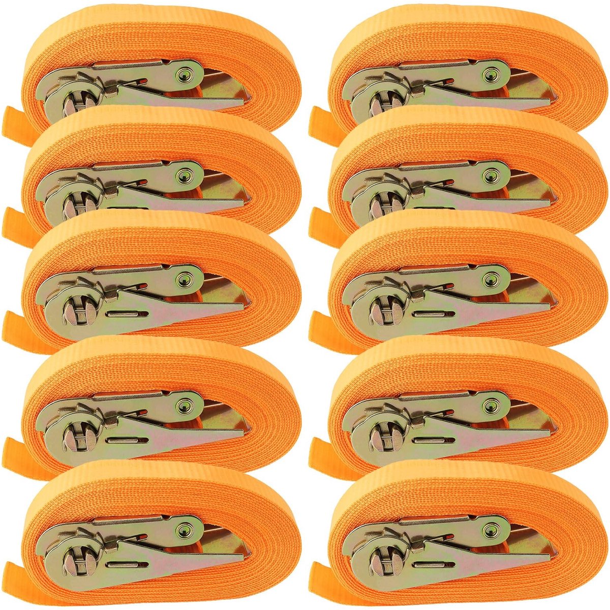 Solidchoice - Set van 10 Spanbanden met Ratel voor Ladingbeveiliging