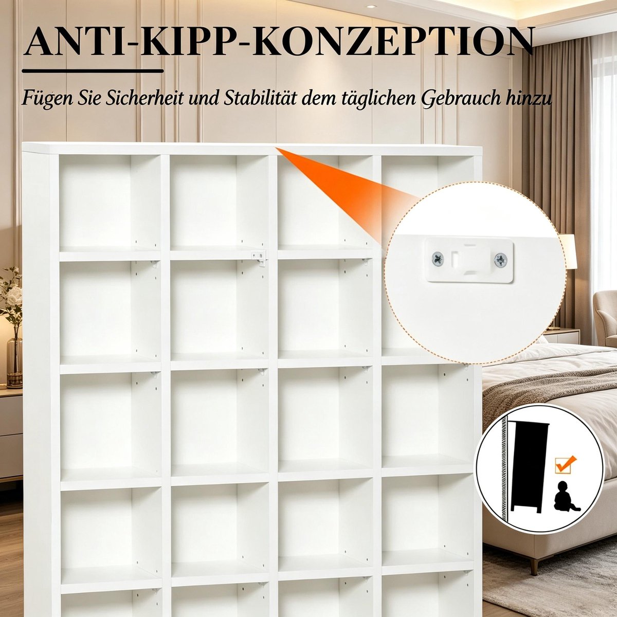OKWISH Cd Dvd Opslagrek – 89 X 20 X 130,5 Cm – Verstelbare Planken – Spaanplaat – Wit – Open Vakken Voor Woonkamer Of Kantoor