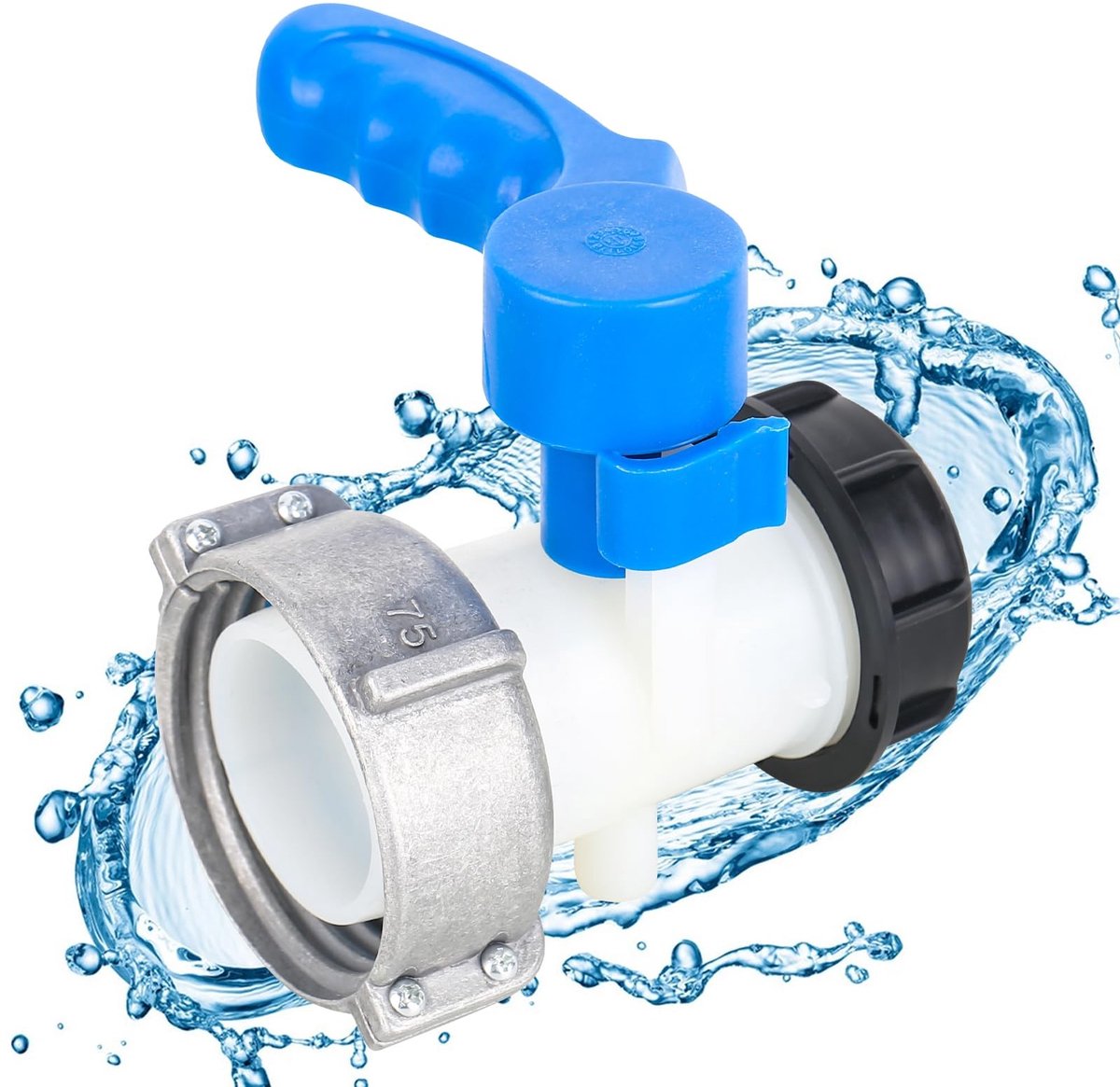 Solidchoice - IBC-Waterreservoir met Universele Adapter en Uitlaatregelventiel 75 mm