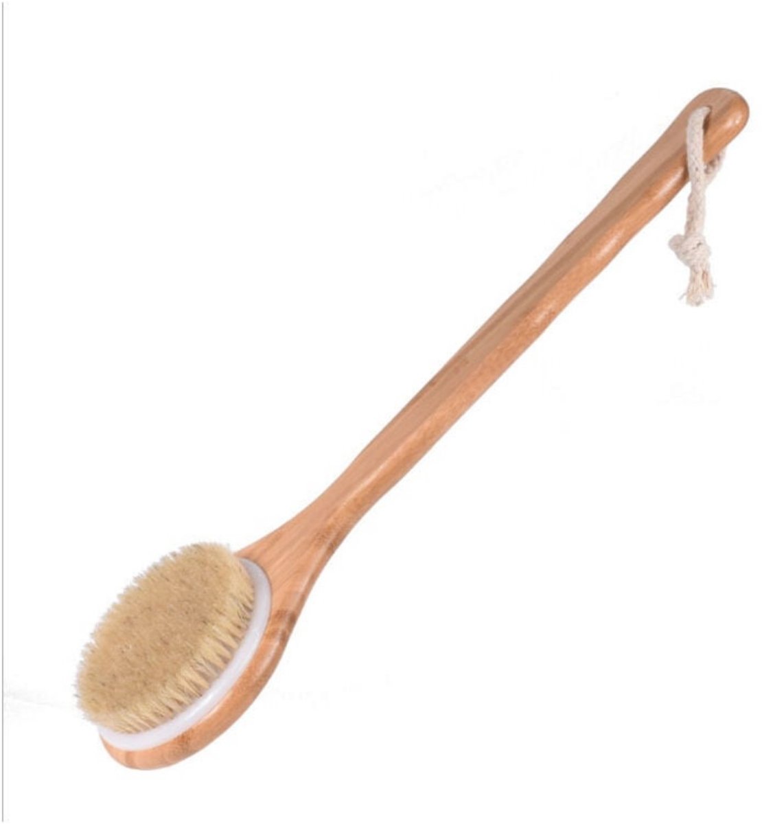 Rug- & Lichaamsborstel – Bamboe – 40 cm – Natuurlijke Haren – Voor De Douche – Exfoliërend