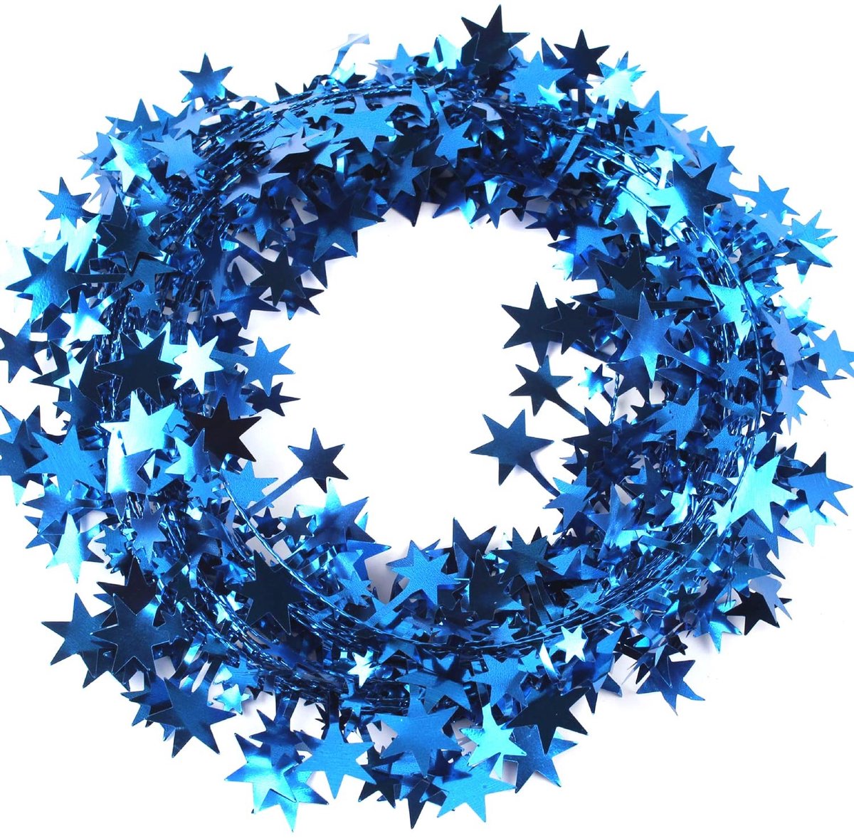 Solidchoice - Lametta Kerstdecoratie Garland 7,5m met Sterren