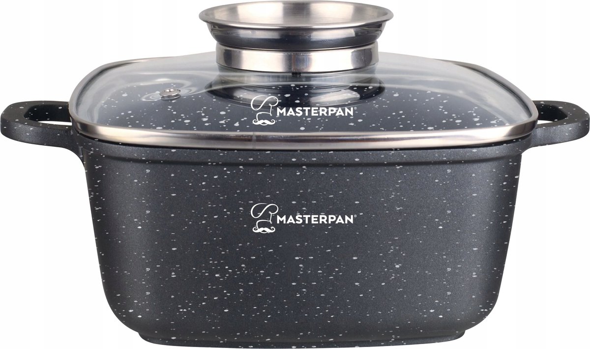 Kwadraten Marmite Pot 2.8L met Deksel - Geschikt voor Inductie & Gas