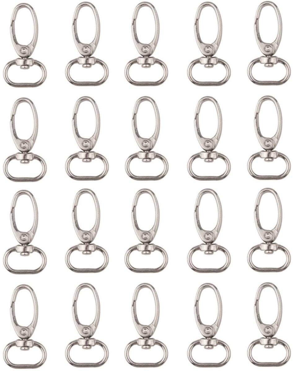Solidchoice - 20 Stuks Sleutelhangers van Zinklegering met Draaisluiting