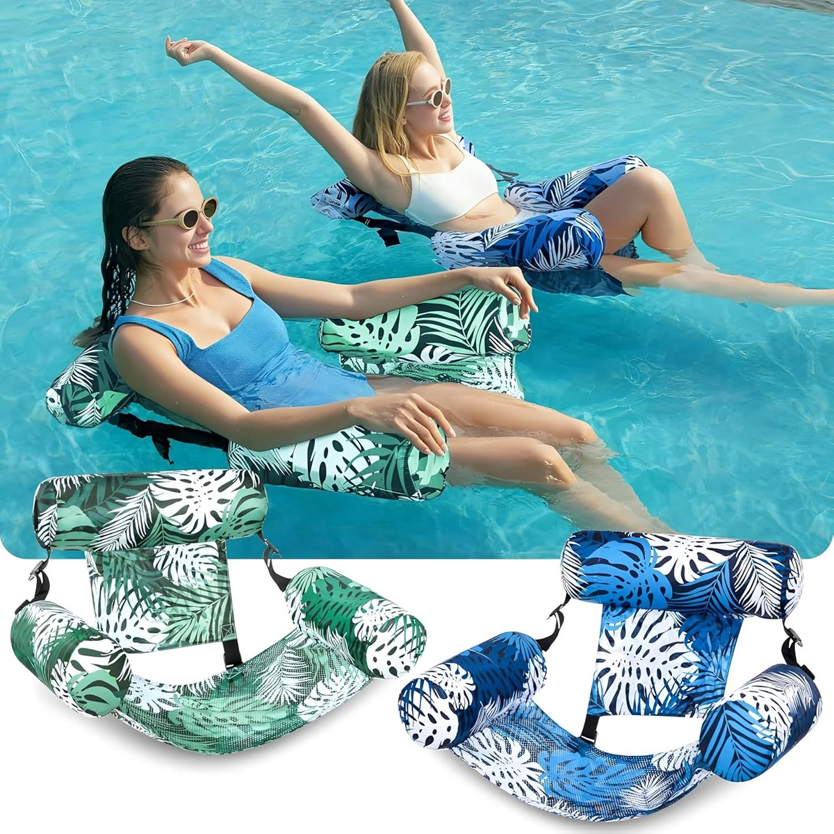 Luchtbed zwembad 2-delig - opblaasbare stoel - waterhangmat - ideaal voor zomerfeesten - ShopVlot