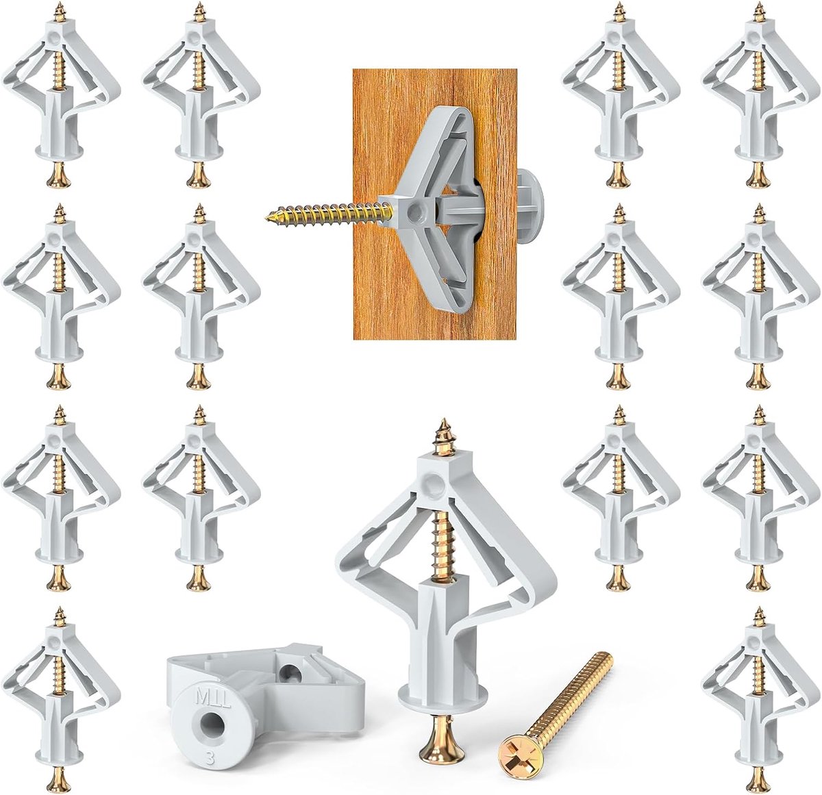 Holle wandpluggen set 200 stuks - ABS materiaal - Sterk en duurzaam - Voor gipsplaten en beton - ShopVlot