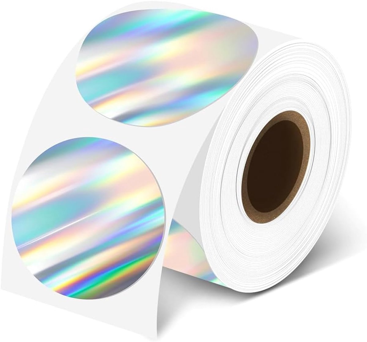 Holografische Thermische Labels 50mm x 50mm - Ronde Zelfklevende Stickers - Duurzaam voor Bedrijven - Eenvoudig Printen - ShopVlot