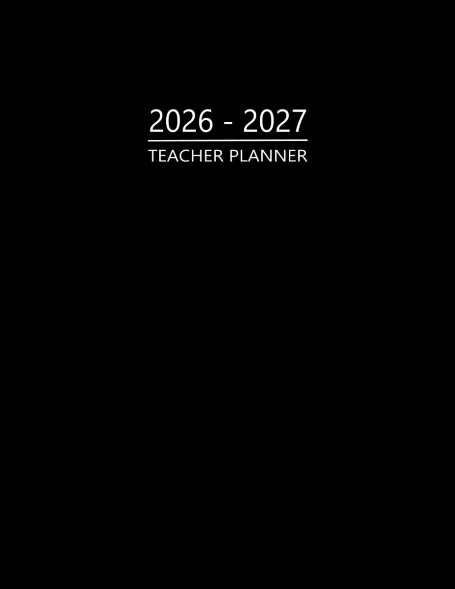 Lerarenplanner 2026-2027 - A4 Lesboek - Eenvoudig zwart ontwerp - Ideaal voor docenten - ShopVlot