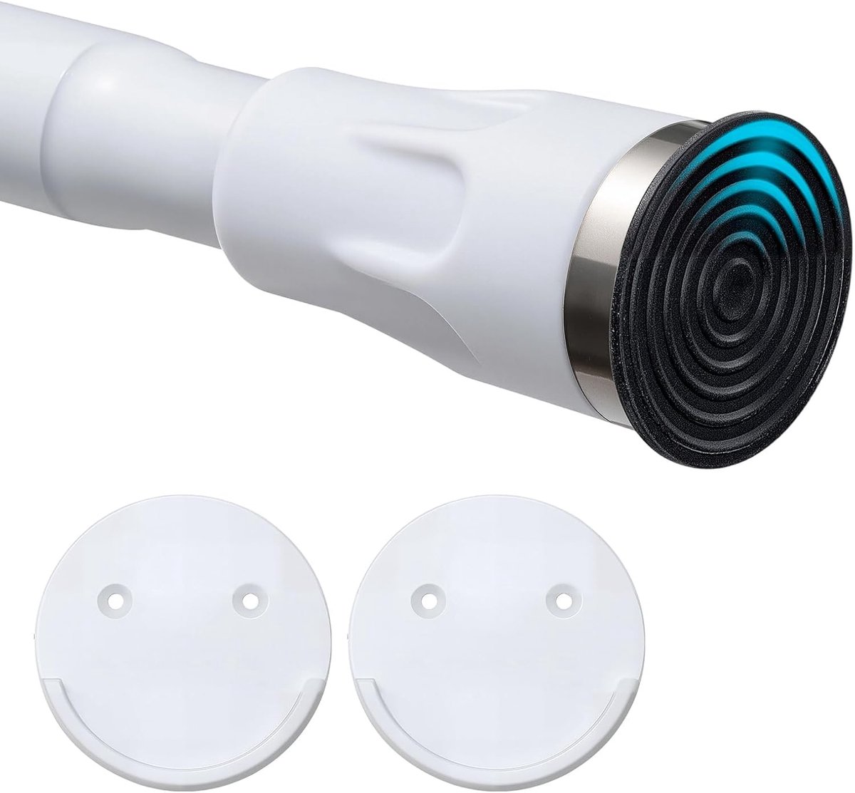 SnelShoppen - Stabiele Douchegordijnstang Roestvrij Staal, Verstelbaar 107-254 cm, 3-in-1 Montage Zonder Boren, Antislip Spanstang voor Badkamer, Raam