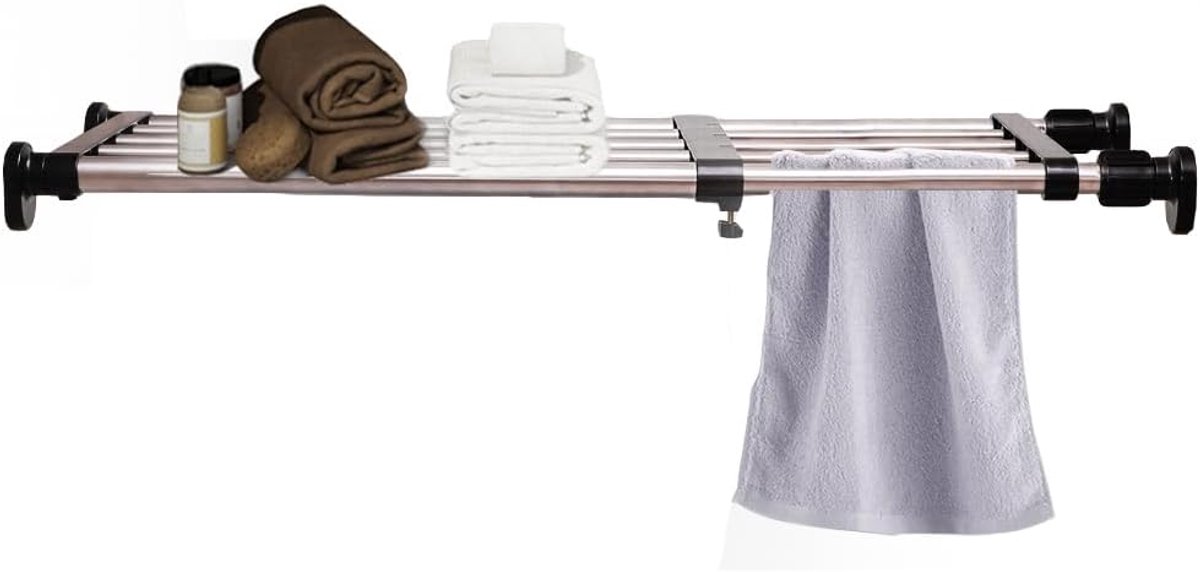 Trekbare kastenspanner 60-100cm - metalen organiser - eenvoudig te installeren - perfect voor keuken en badkamer - ShopVlot