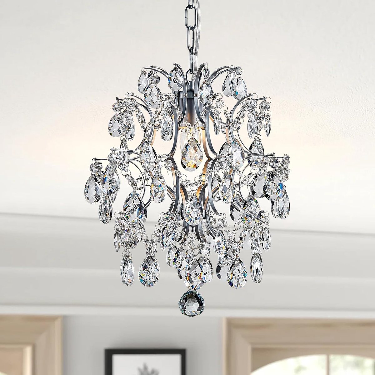 Hanglamp kristal 32cm - moderne kroonluchter - chic en elegant - perfect voor woonkamer en slaapkamer - ShopVlot