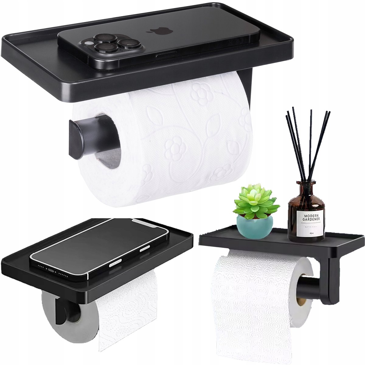 Merkloos Markless Wandrek Toiletpapier met Plank - Zelfklevend