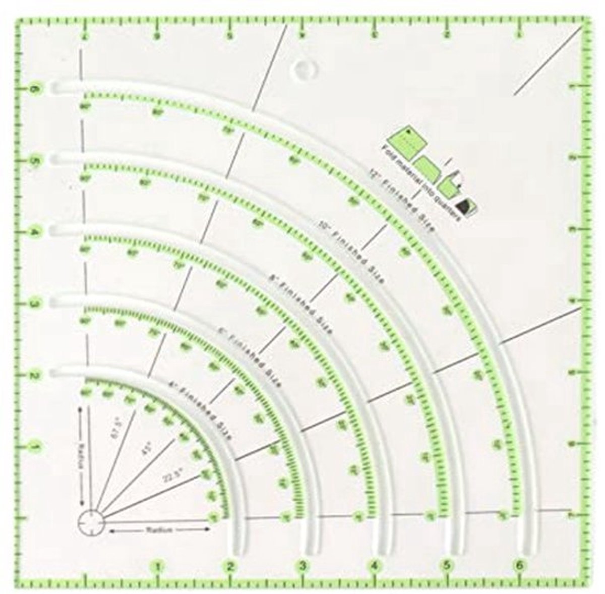 Acryl Quiltliniaal 8 Inch - Multifunctioneel Naaisjabloon met Cirkelsnijding