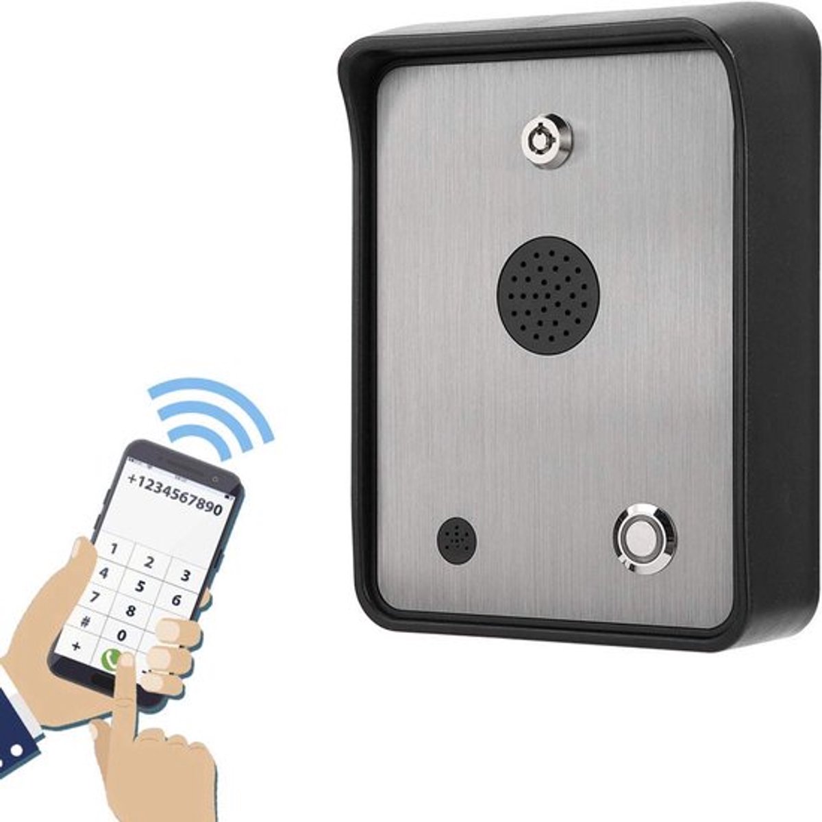 GSM audio intercom, regenbestendige toegang controller voor poortopener, roestvrijstalen toegangssysteem, innovatieve waterdichte slotontwerp en roestvrijstalen plaat voor enkele huisdeuren