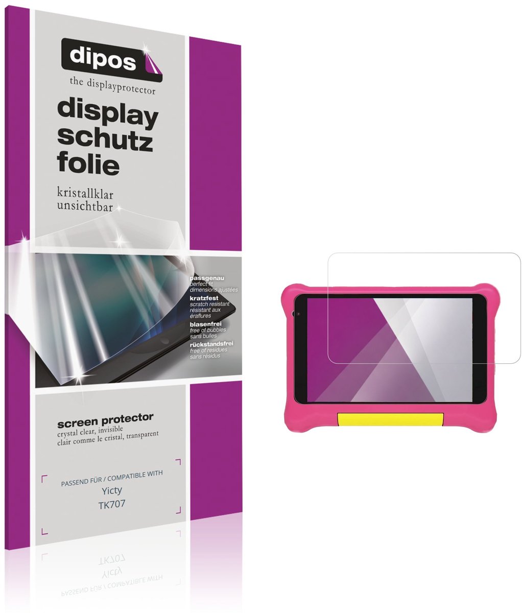 dipos – 2x Beschermfolie geschikt voor Yicty TK707 | Krasbestendige & heldere Screenprotector Ultra-Thin
