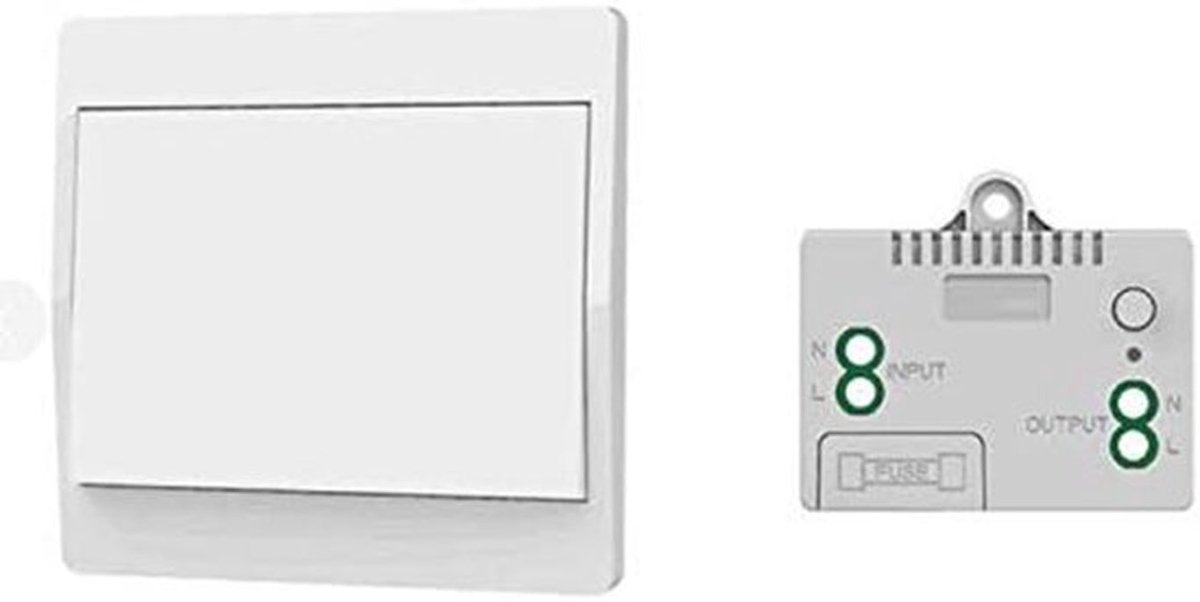 Zelfvoorzienende draadloze schakelaar, geen batterijen nodig, draadloze afstandsbediening voor verlichting en elektrische apparaten, waterdicht en veilig, kan direct in een badkamer, enz. worden geïnstalleerd. (1 op 1)