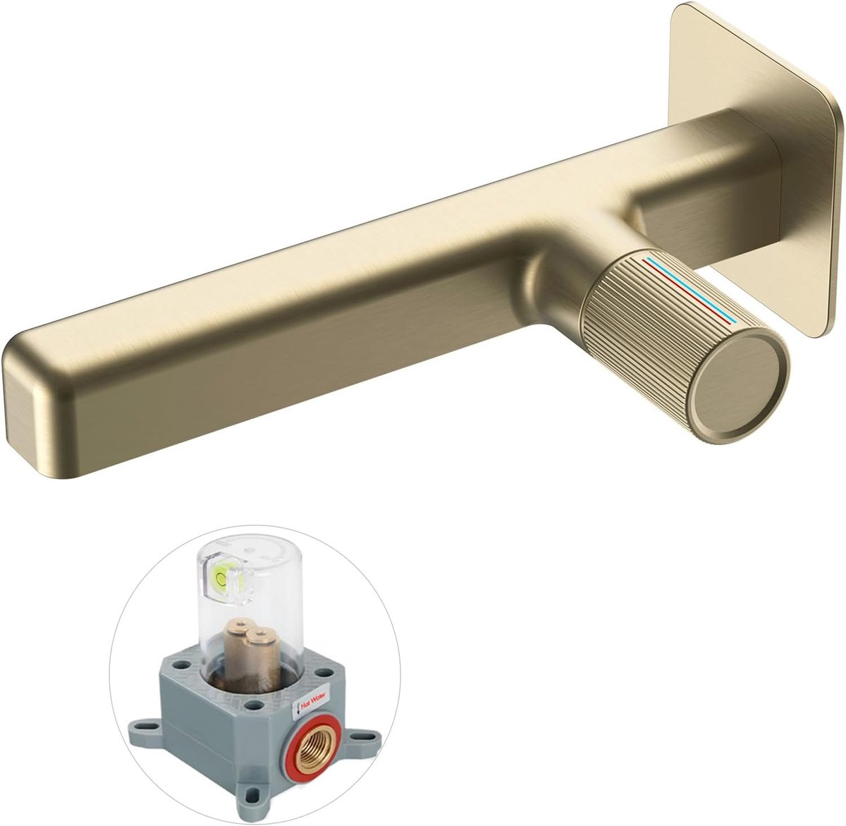 Washbasin luminaire recessed gold brushed - ShopVlot