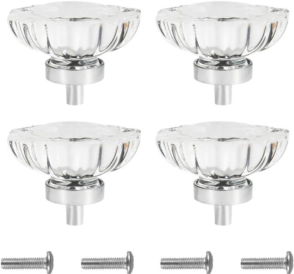Ladeknoppen, 4 stuks kristallen meubels, ladeknoppen voor commodes, keukenkasten, kasten, kledingkasten