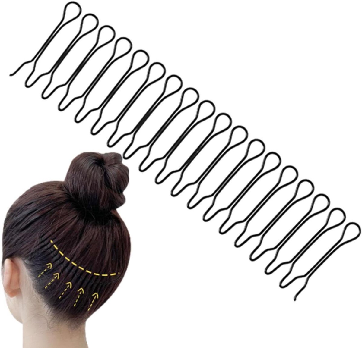 Haar Styling Kammen - Fixeer Clips - Kapsel Vormgeven - Onzichtbaar Ontwerp - 159 x 96 cm - Goudkleurig