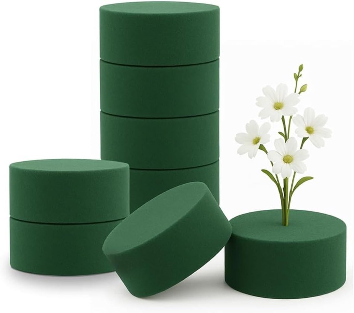 Schuimblokken met bloemen, 8 stuks, oasisschuim voor bloemen, groen, nat, droog, bloemistschuim voor kunstbloemen, bloemschikken, schuim, ideaal voor bruiloft, huisdecoratie, doe-het-zelf