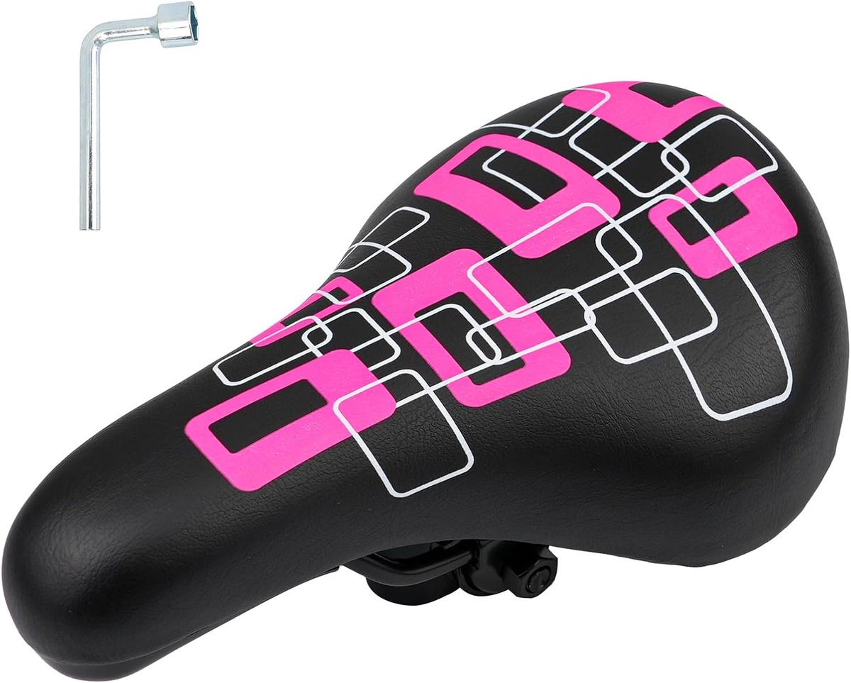 Klein fietszadel, extra zacht en waterdicht fietszadel voor jongens/meisjes, antislip bekleding, breed fietskussen, Dual Shock voor 12-20 inch mountainbike