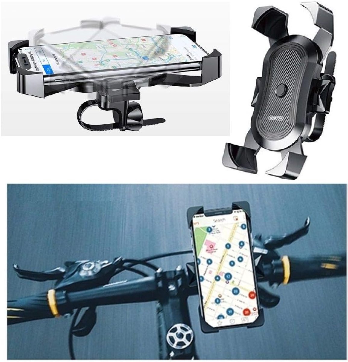 Ondersteuning voor Fiets- en Motorstuur Automatisch en Draaibaar 360 voor Vivo Y20, BBK Vivo Y20 - Zwart