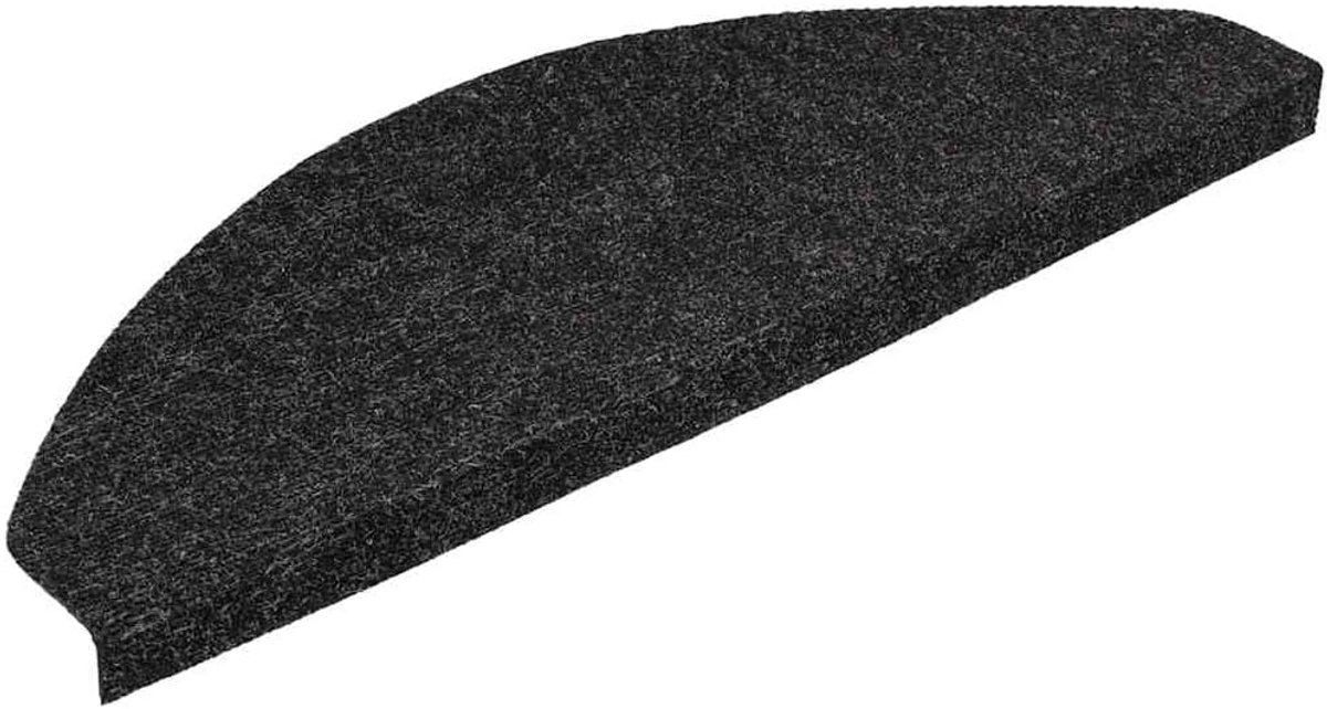 Trapmatten Zelfklevend 30 St 56x17x3 cm Zwart | 100% Naaldvilt Stof, Geluiddempend, Antislip Onderkant, Machinewasbaar