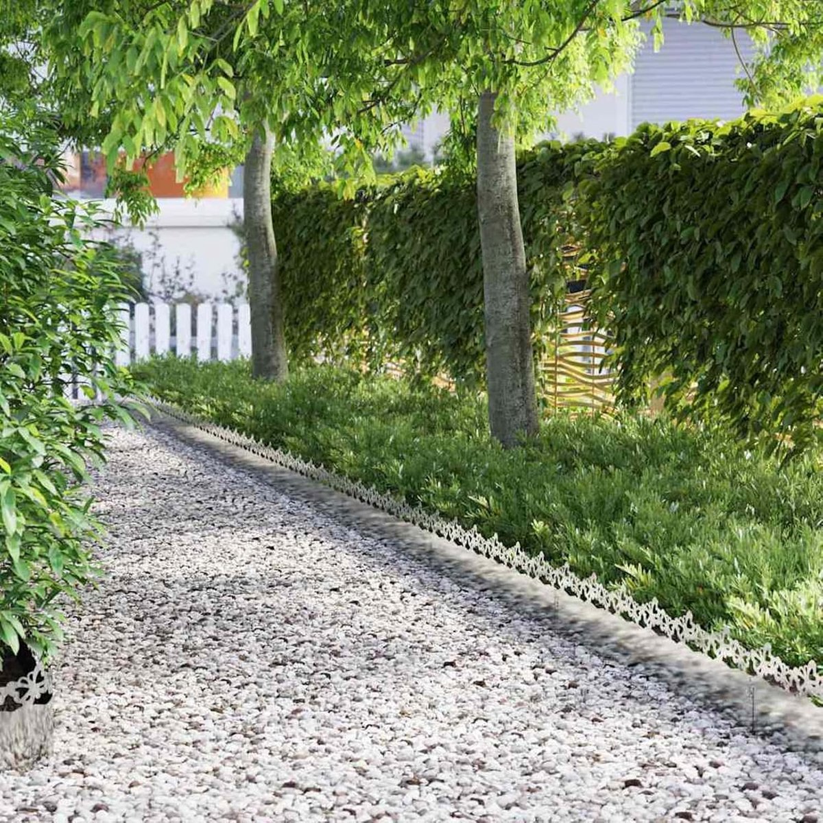 30 stuks, verzinkt staal, zilver, 103 x 0,05 x 22 cm, voor tuinbedden en paden, moderne metalen randen met strakke lijnen en weerbestendig design