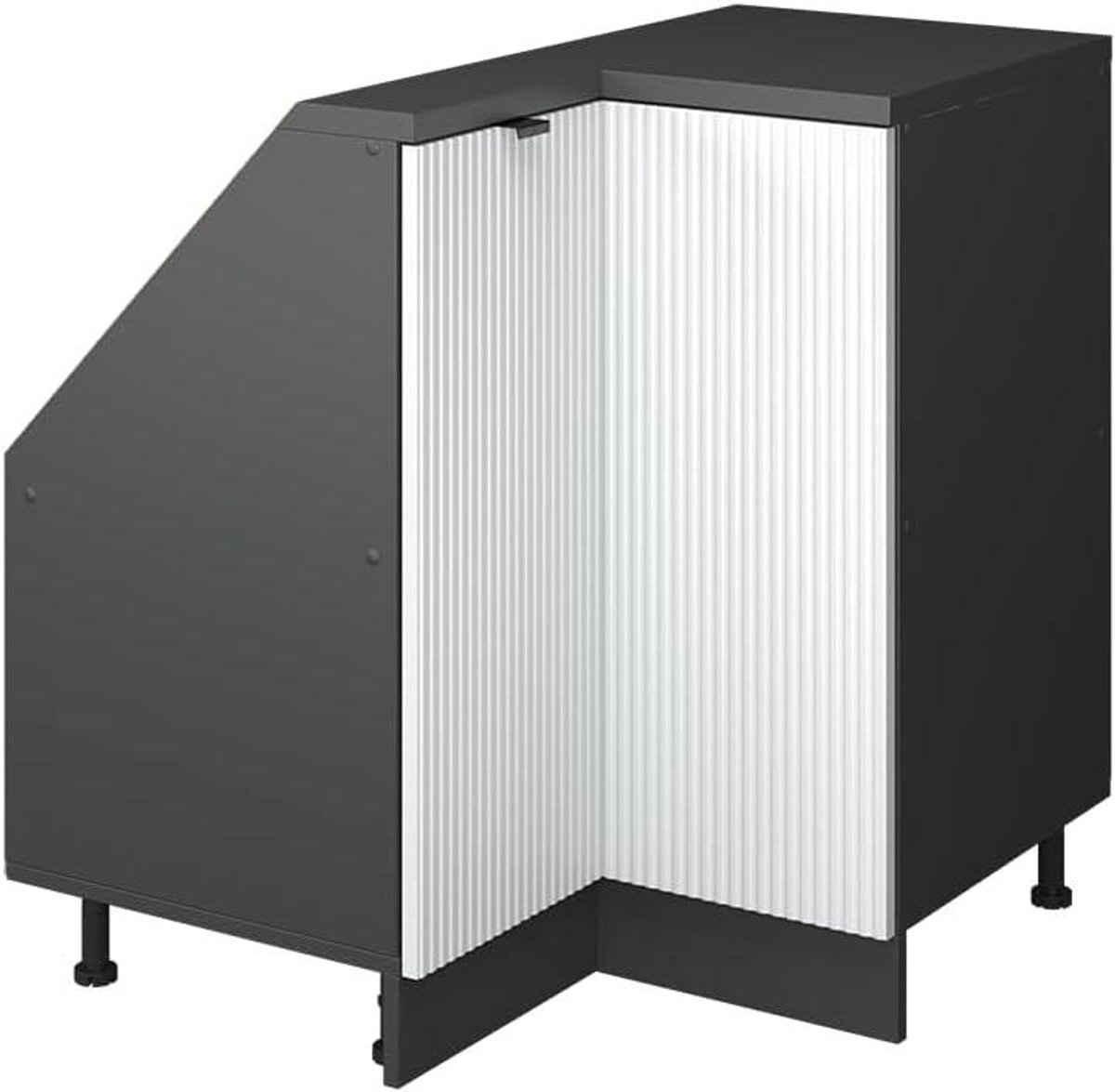 Hoekkast Rion - Opbergkast Hoek - Opbergen onder schuine dak - Met schuin dak ontwerp - 75.8 x 81.5 cm
