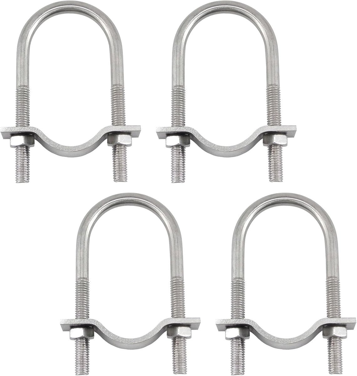 (4 stuks) 6x42x100mm U Bouten Pijpklemmen met Platen en Moeren 304 Rvs Tuble Klem Pijp Gesp