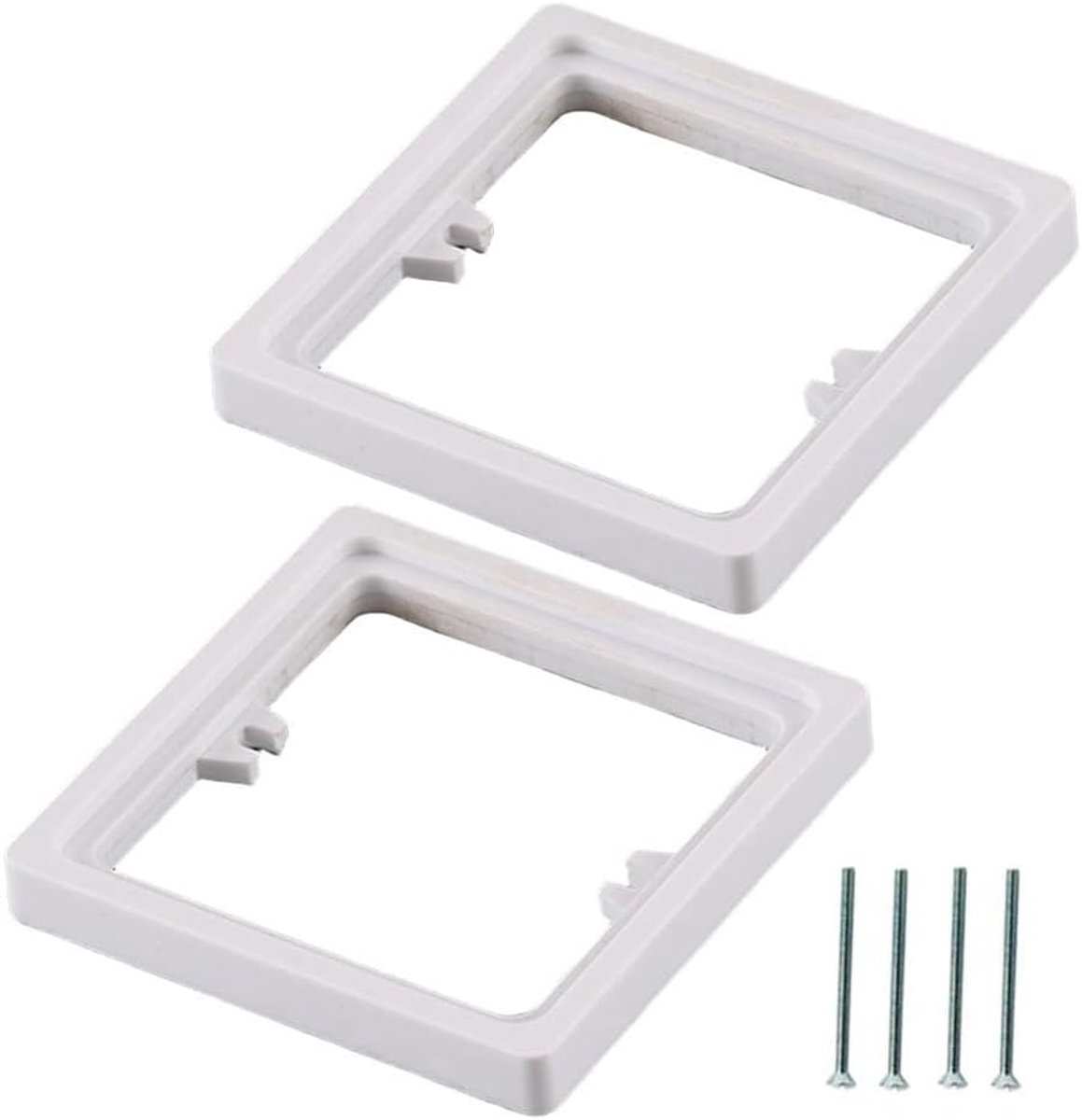 Afstandhouder met enkele socket, 2 stuks vierkante afstandhouder 10 mm enkele socket spacer, 1 bende frameplaat met 4 schroeven, voor woonkamer, school, kantoor (wit)