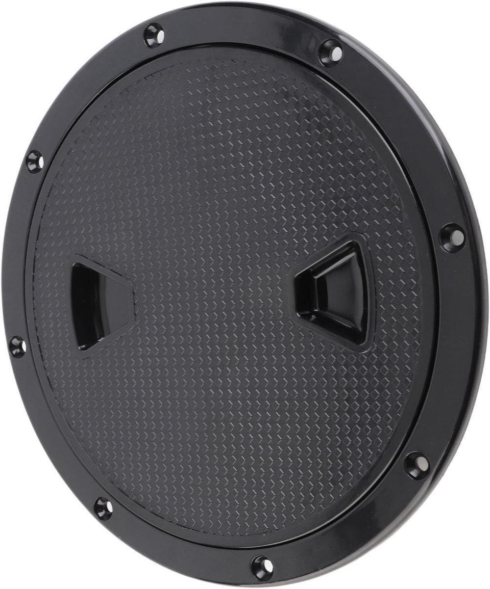 8" -bestendige Zwarte 8 Inch Ronde Dekplaat Inspectieluikafdekking voor Marineboot RV, Antislip Ontwerp voor Eenvoudige Installatie