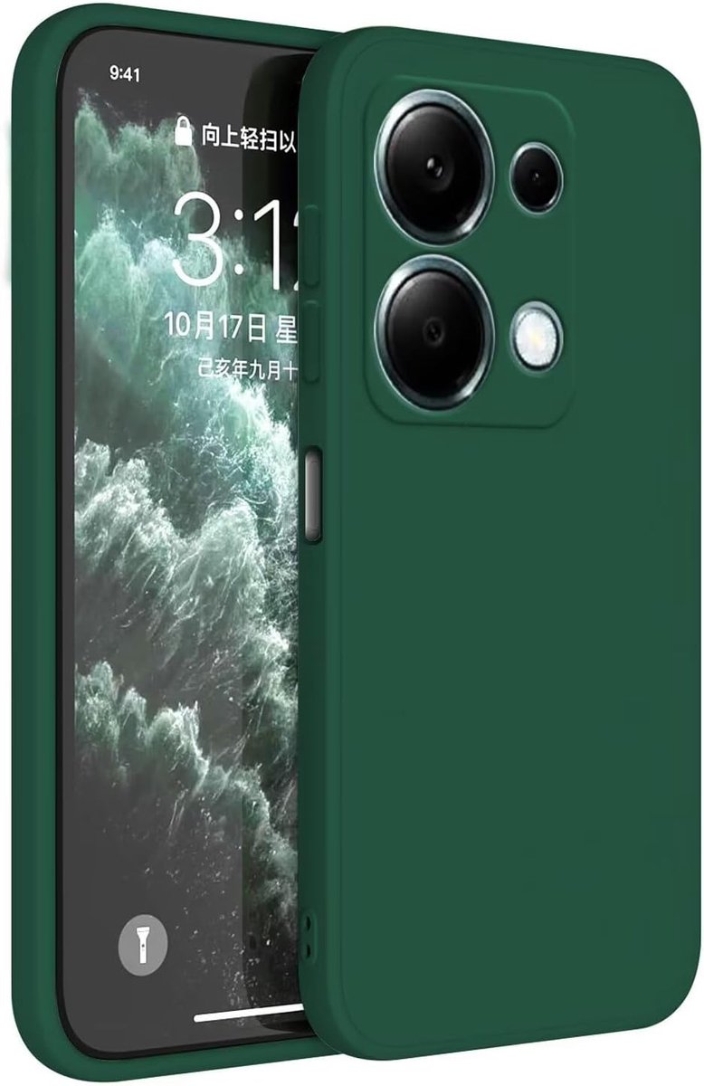 Beschermhoes voor Redmi Note 13 Pro 4G / POCO M6 Pro 4G (6,67 inch), TPU-silicone, donkergroen