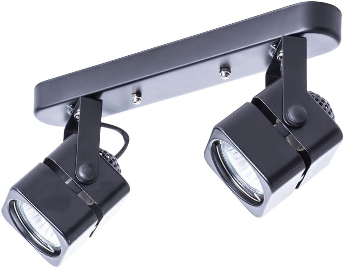 Keukenplafondlamp – hanglamp met kabel – kroonluchter met stopcontacten voor twee lampen en een zwarte lampenkap